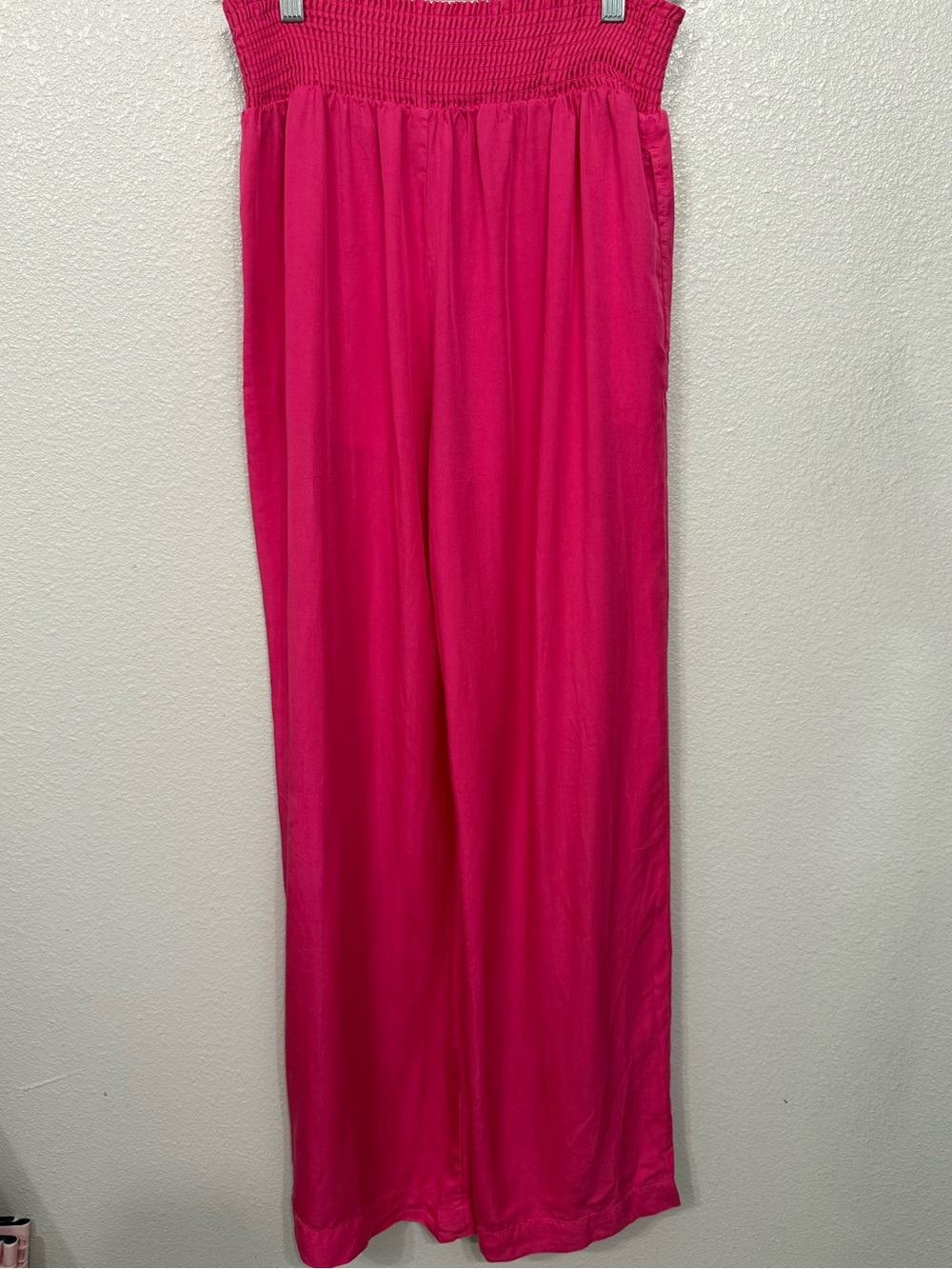 NWT Love Tree Hot Pink Tencel Wide Leg Pants L